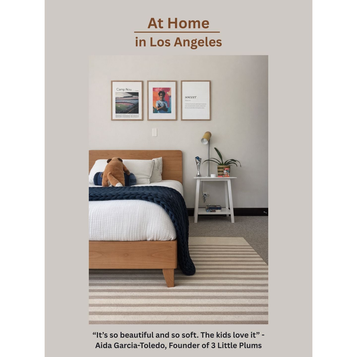 Sailor Stripe Taupe Wool Handknotted handknotted tibetan 60 knot Organic Weave Shop 