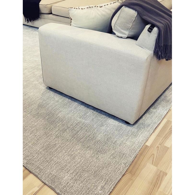 Signature Solid Strie Cotton Grey handtufted cotton Organic Weave Shop 