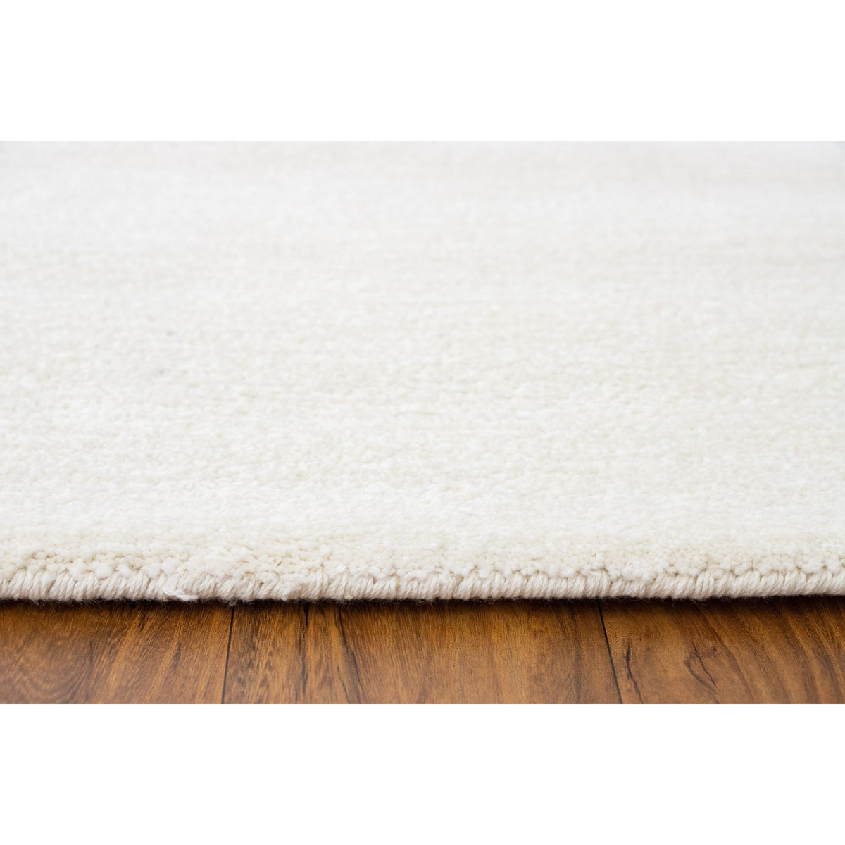 Signature Solid Strie Cotton Cream 3x5 handtufted cotton Organic Weave Shop 