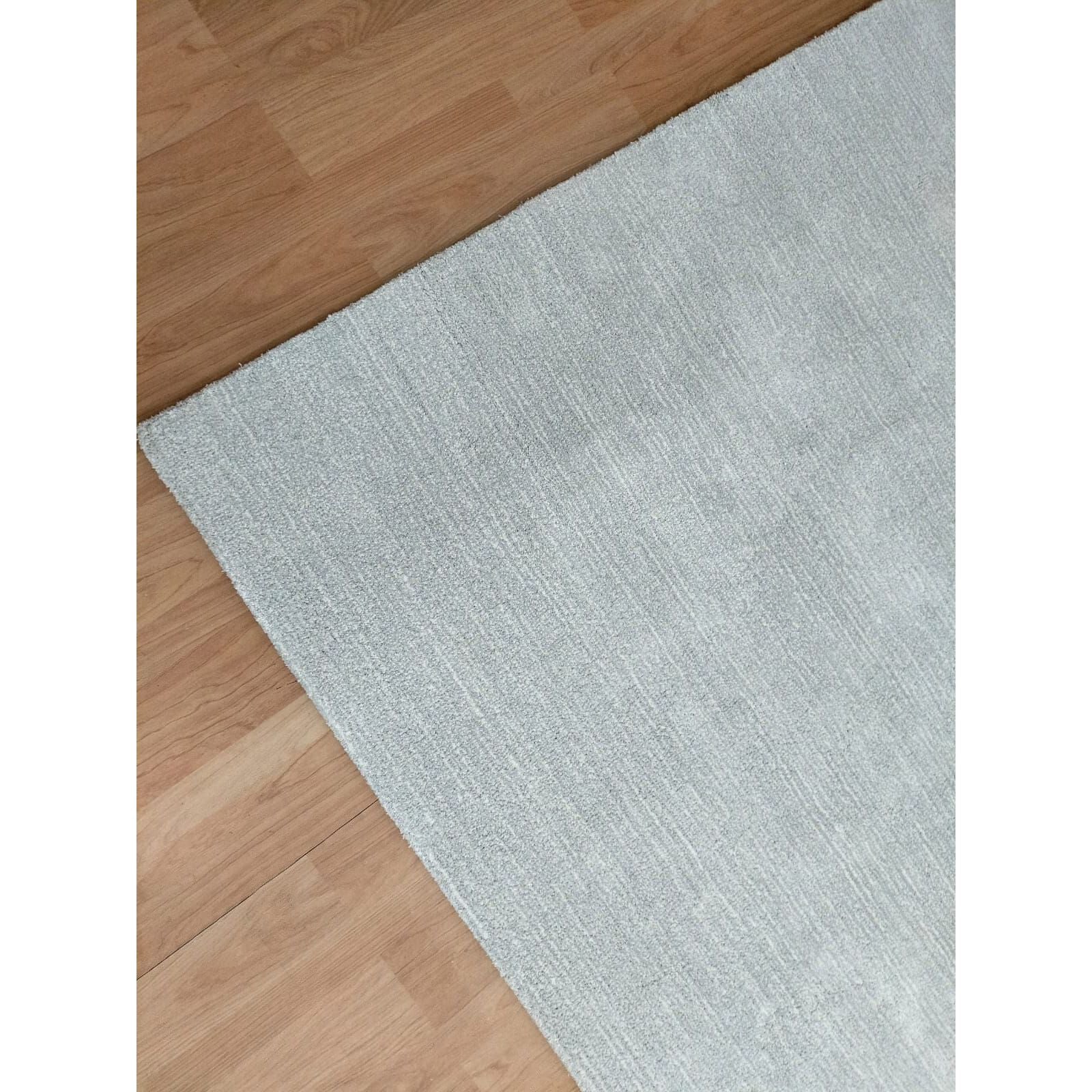 Signature Solid Strie Cotton Light Grey handtufted cotton Organic Weave Shop 