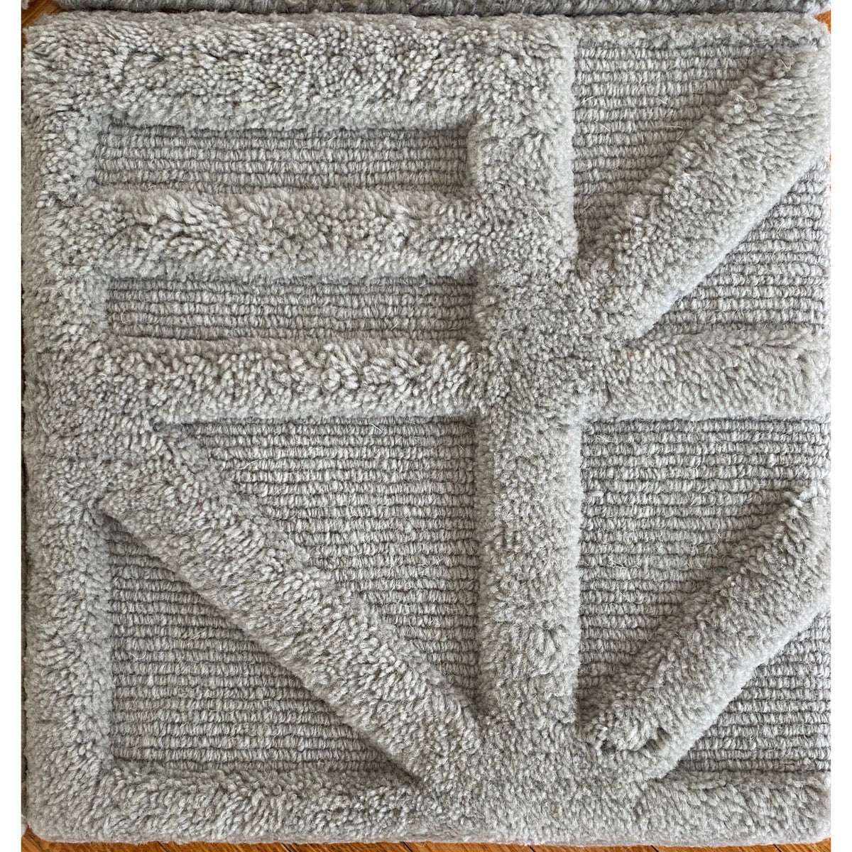 Nina Grey Tibetan Handknotted SAMPLE handknotted tibetan 60 knot Organic Weave Shop 12&quot;x12&quot; 