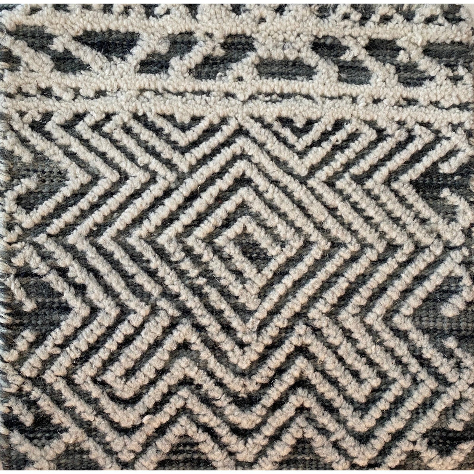 Noah Black Handknotted SAMPLE Rugs Organic Weave Shop 12"x12" 