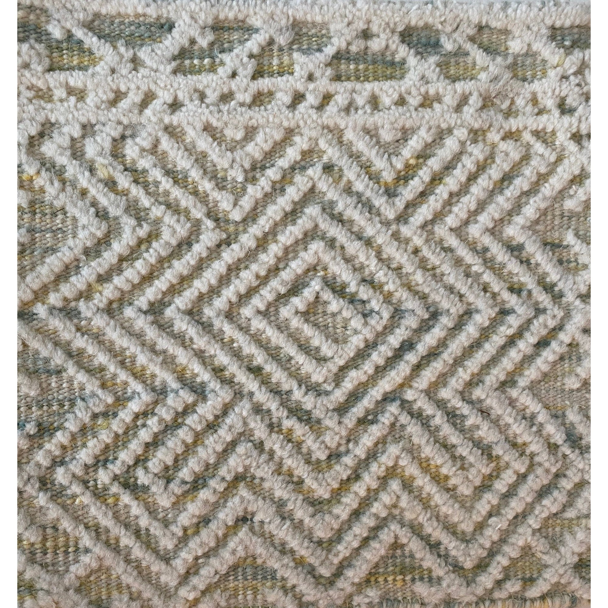 Noah Ivory/Seagrass Handknotted SAMPLE Rugs Organic Weave Shop 12"x12" 