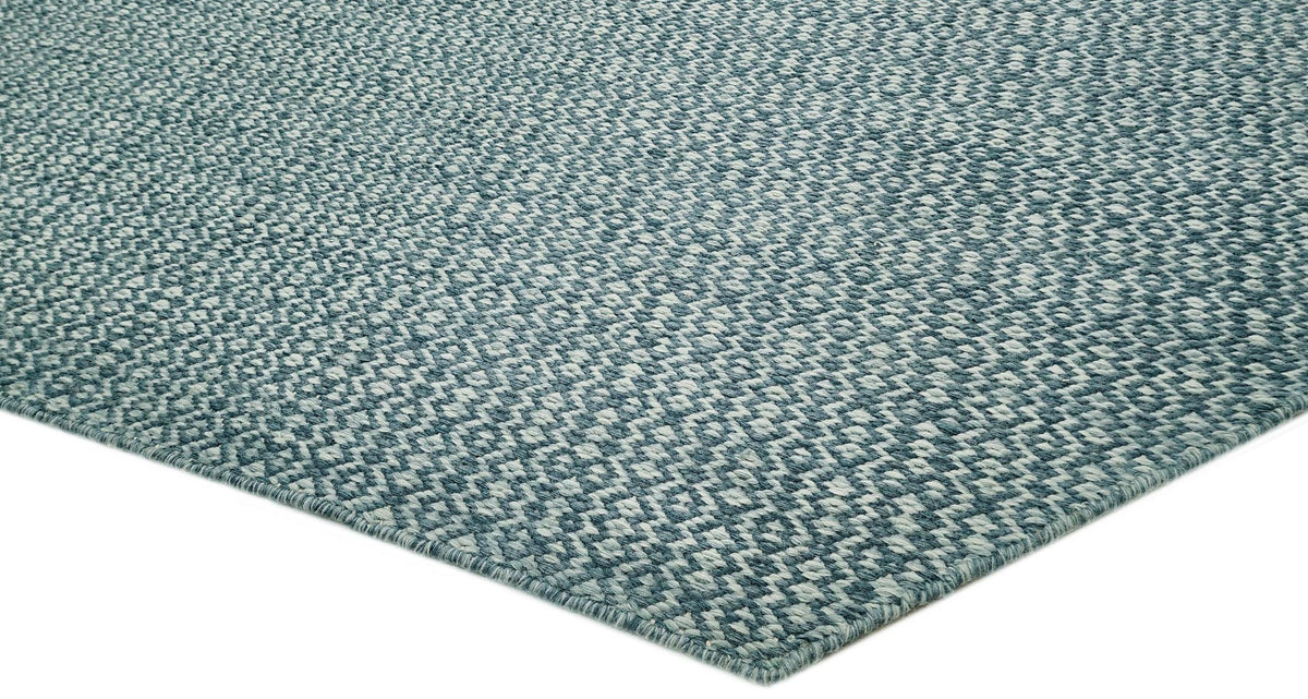 Marbella Blue Wool Flatweave wool flatweave Organic Weave Shop 