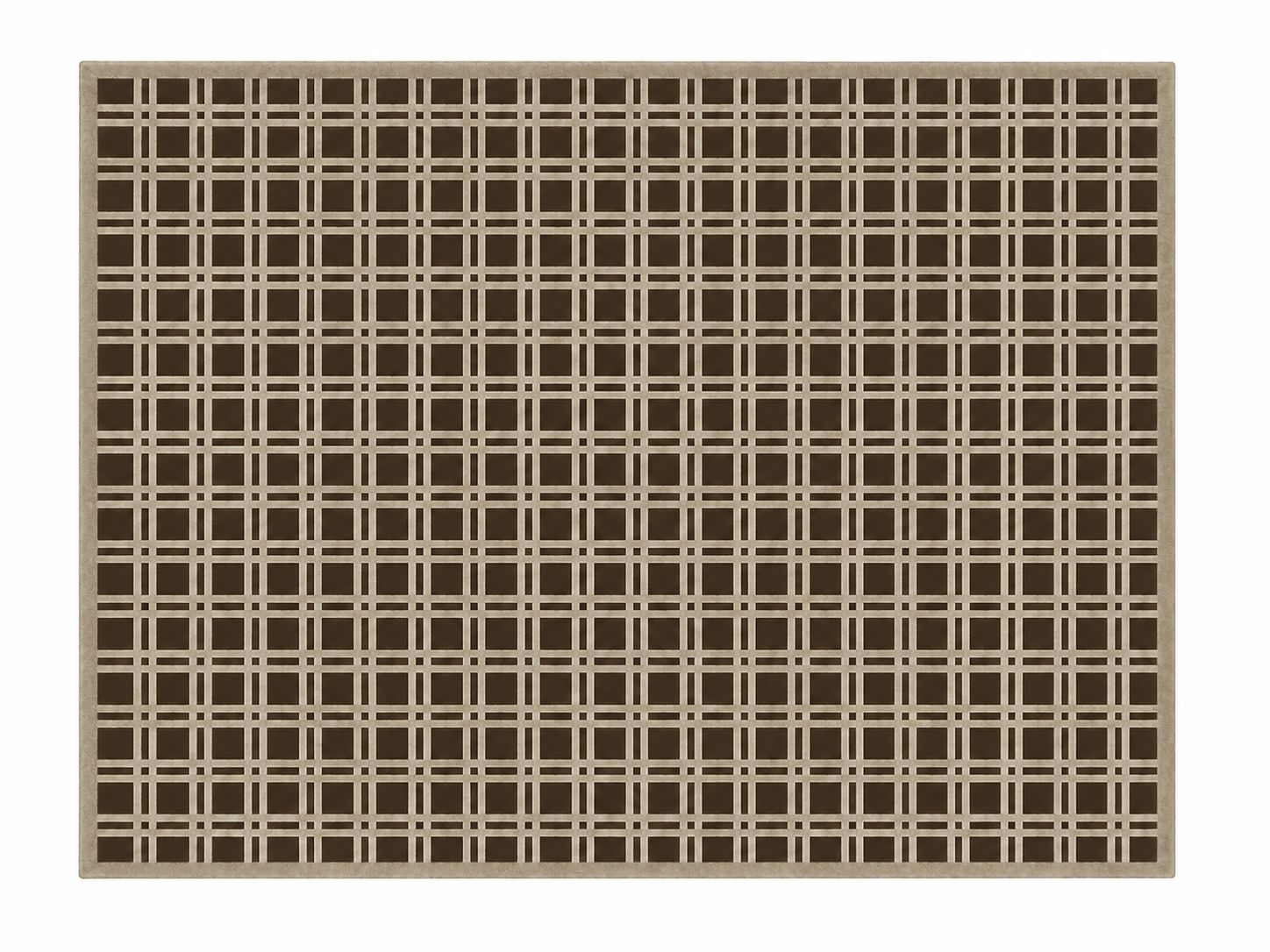 On The Grid Handknotted Wool - 2 Colors Rugs Organic Weave Shop 3'x10' Runner Chocolate/Beige 
