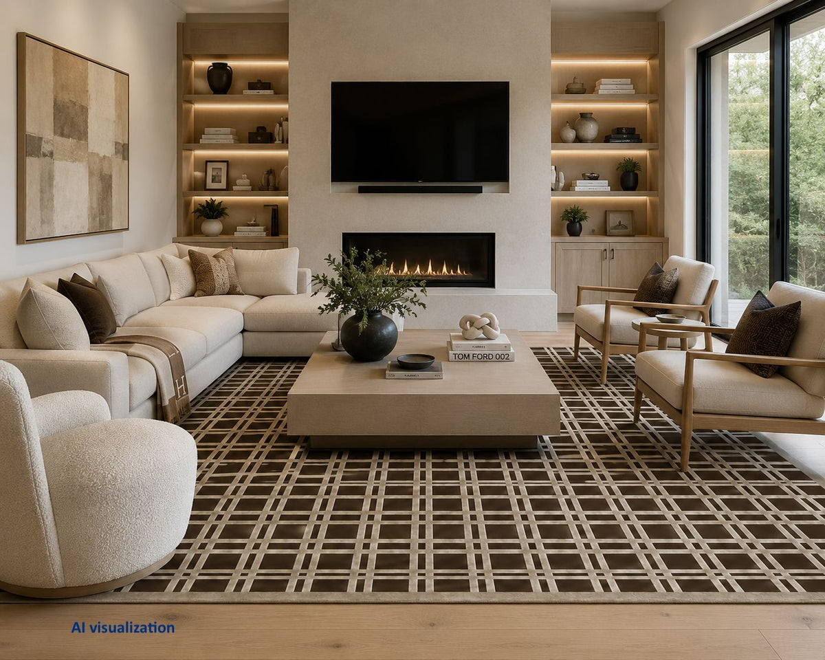 On The Grid Handknotted Wool - 2 Colors Rugs Organic Weave Shop 