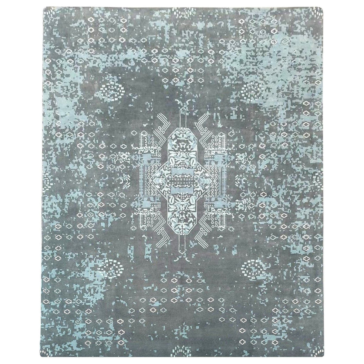 Peace Train Wool Handknotted handknotted tibetan 60 knot Organic Weave Shop 3&#39; x 10&#39; RUNNER Grey 
