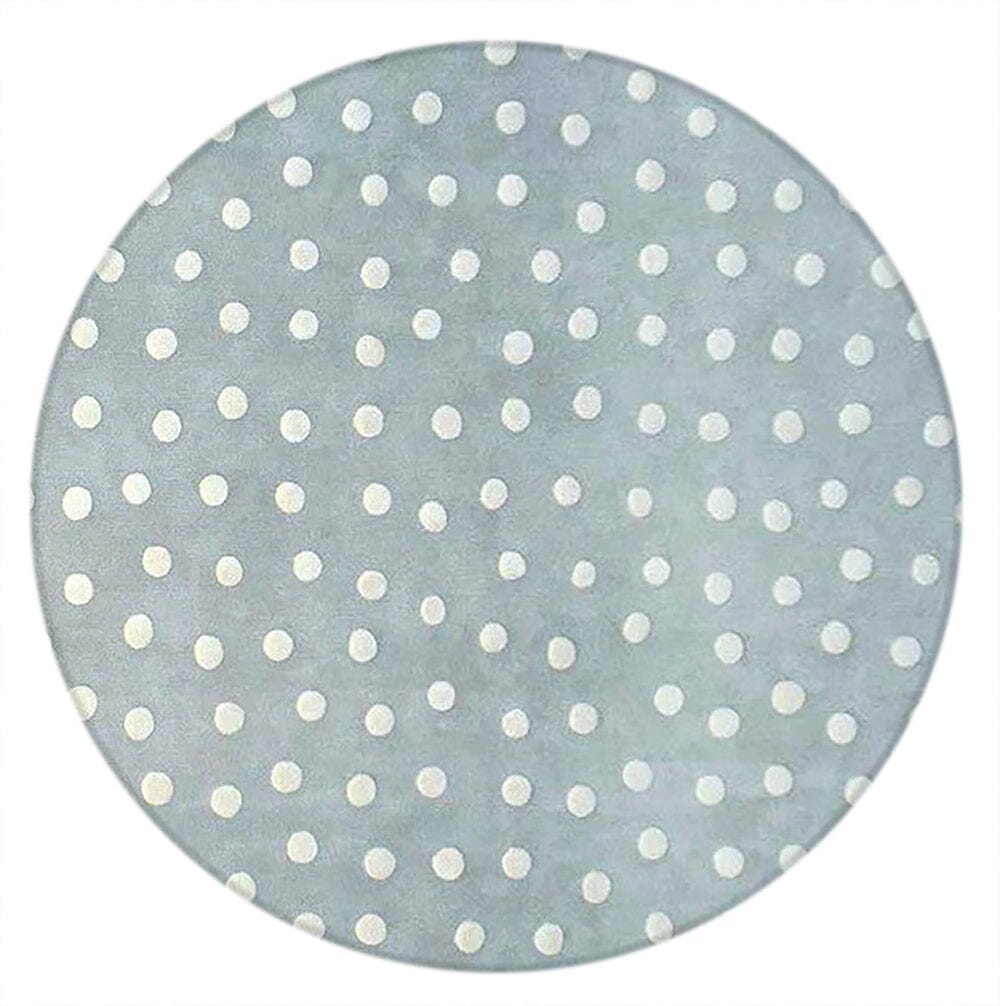 Polka Dot Cotton Grey children's Organic Weave Shop 6' Round/Circle 