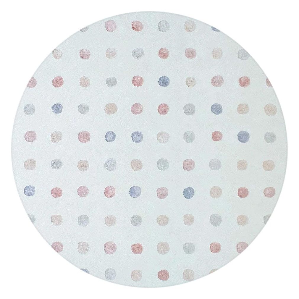 Polka Dot Pink Wool handtufted wool Organic Weave Shop 6' Round/Circle 