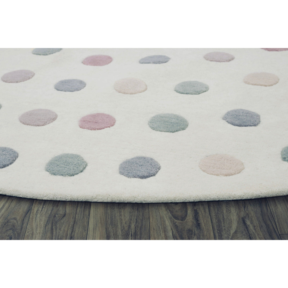 Polka Dot Pink Wool handtufted wool Organic Weave Shop 
