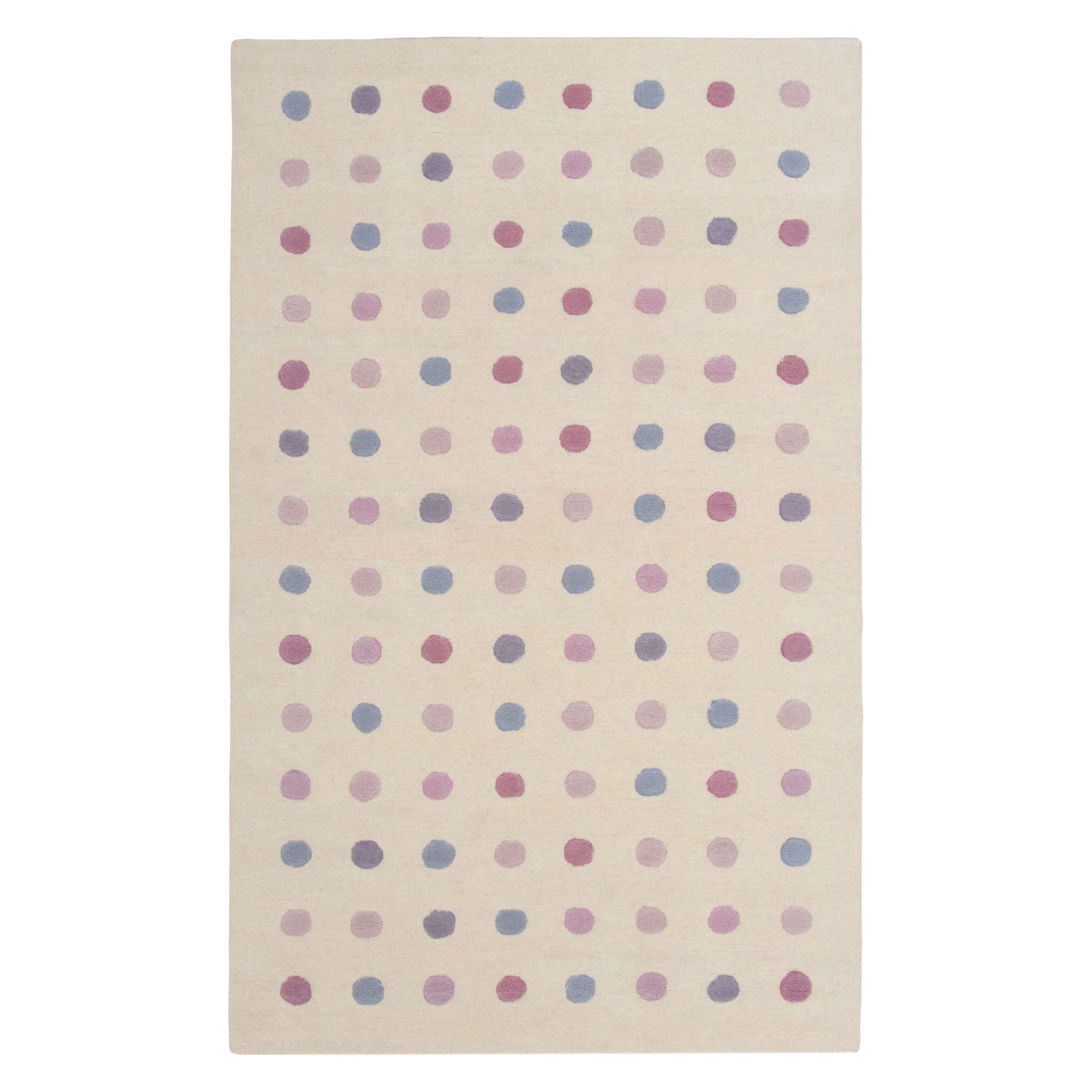 Polka Dot Pink Wool handtufted wool Organic Weave Shop 