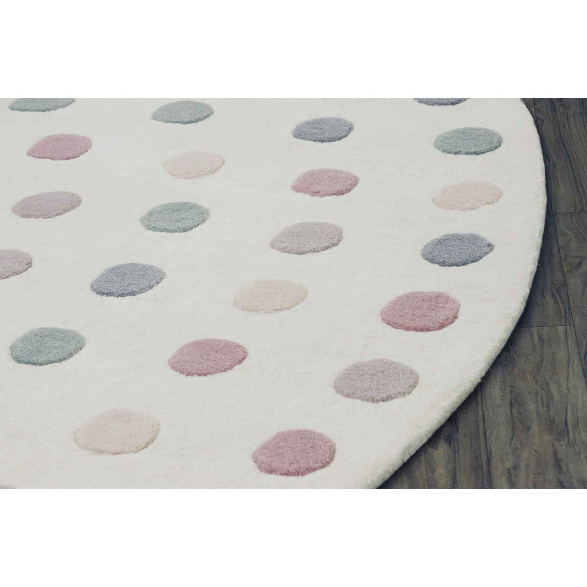 Polka Dot Pink Wool handtufted wool Organic Weave Shop 