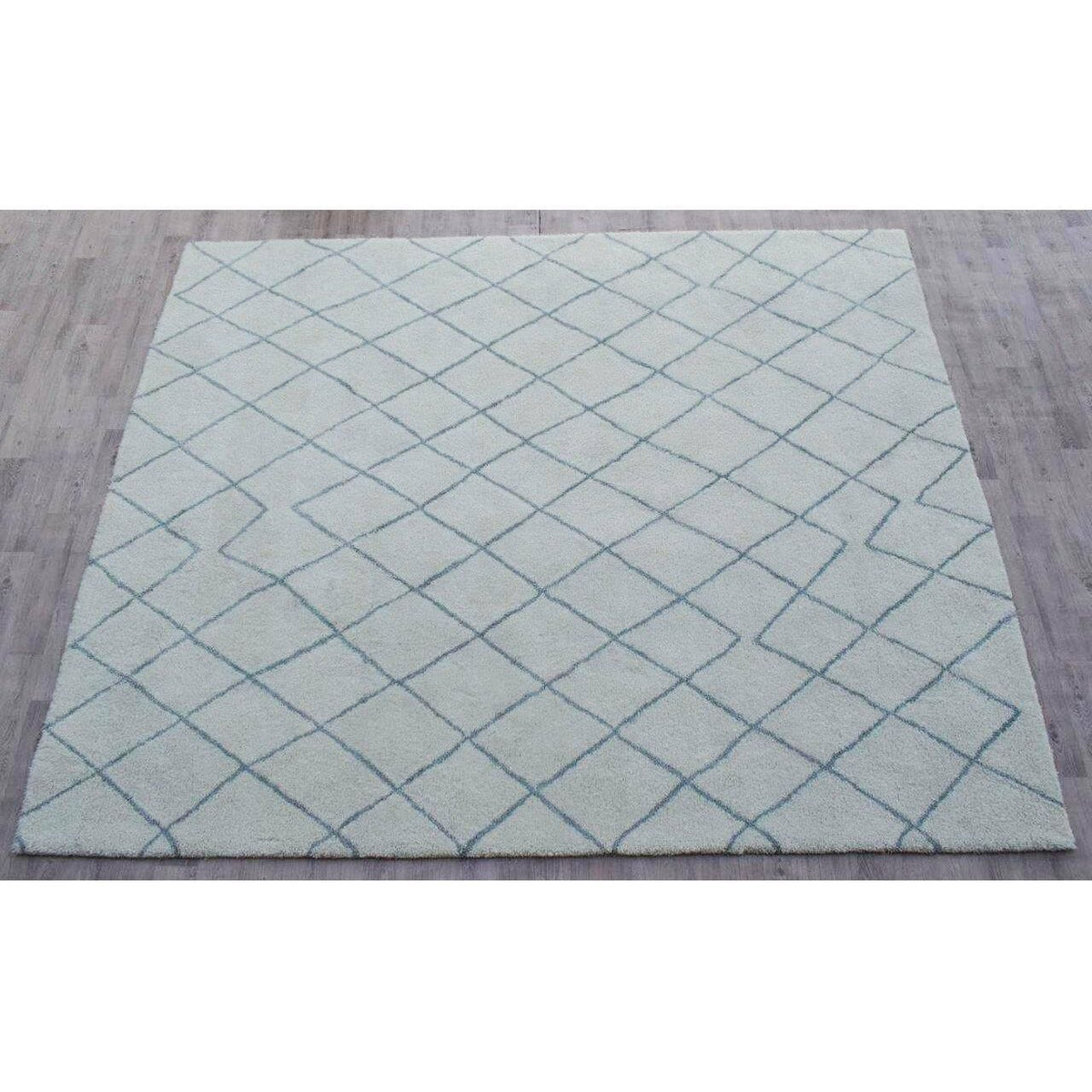 Rebel Hope IVORY/BLUE Wool Shag handtufted wool shag Organic Weave Shop 