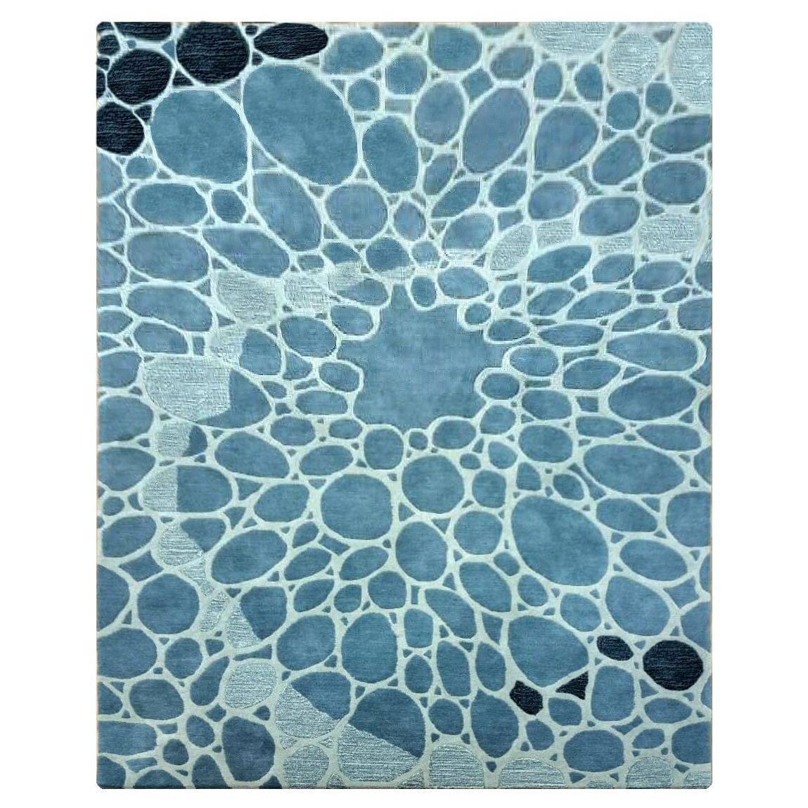 Rebel Soul handtufted wool Organic Weave Shop 3' x 10' RUNNER Blue 