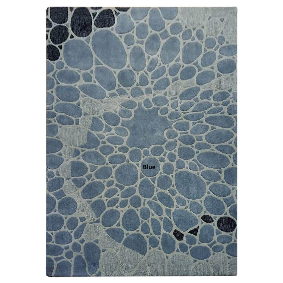 Rebel Soul handtufted wool Organic Weave Shop 3' x 10' RUNNER Blue 