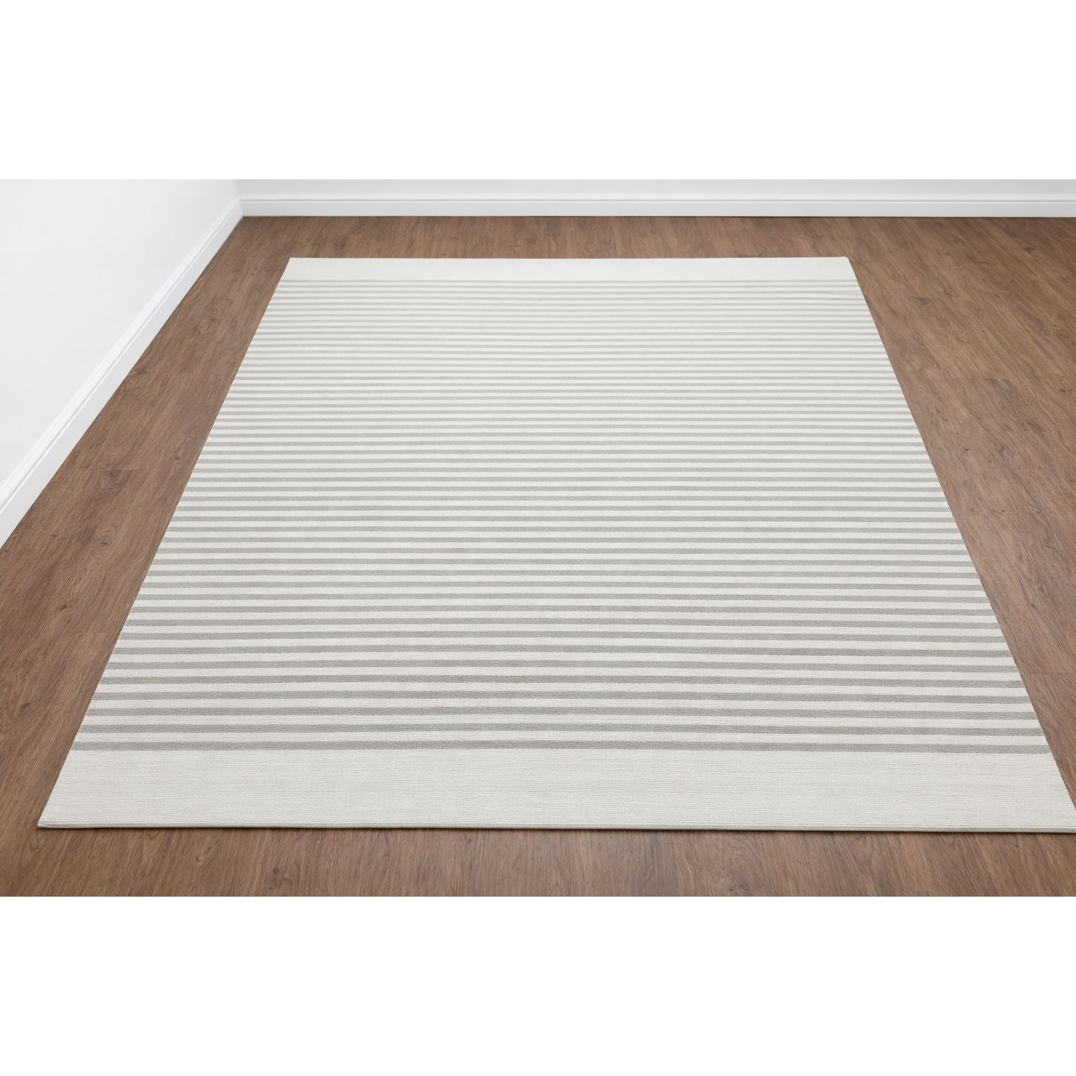 Sailor Stripe Taupe Wool Handknotted handknotted tibetan 60 knot Organic Weave Shop 