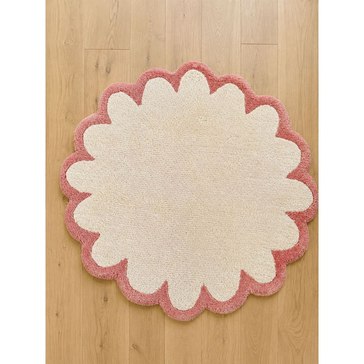 Sculpted Border Cotton Handknotted - More Colors Available handknotted tibetan 60 knot Organic Weave Shop 3' x 10' RUNNER Ivory/Dark Pink 