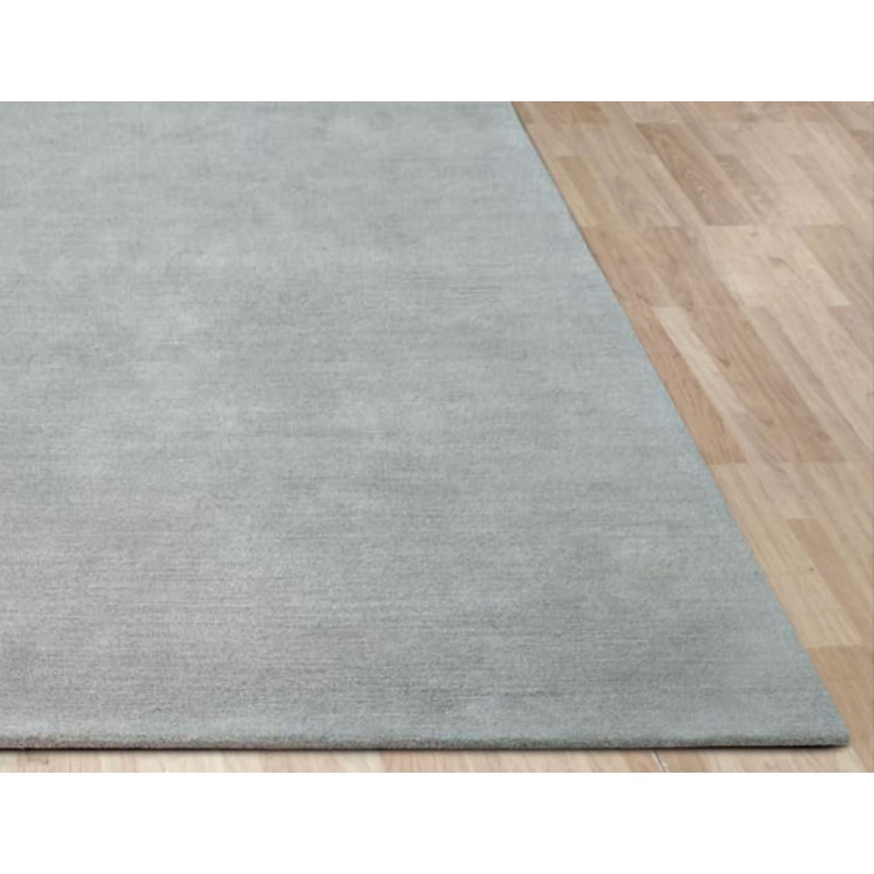 Signature Solid Strie Wool Grey handtufted wool Organic Weave Shop 