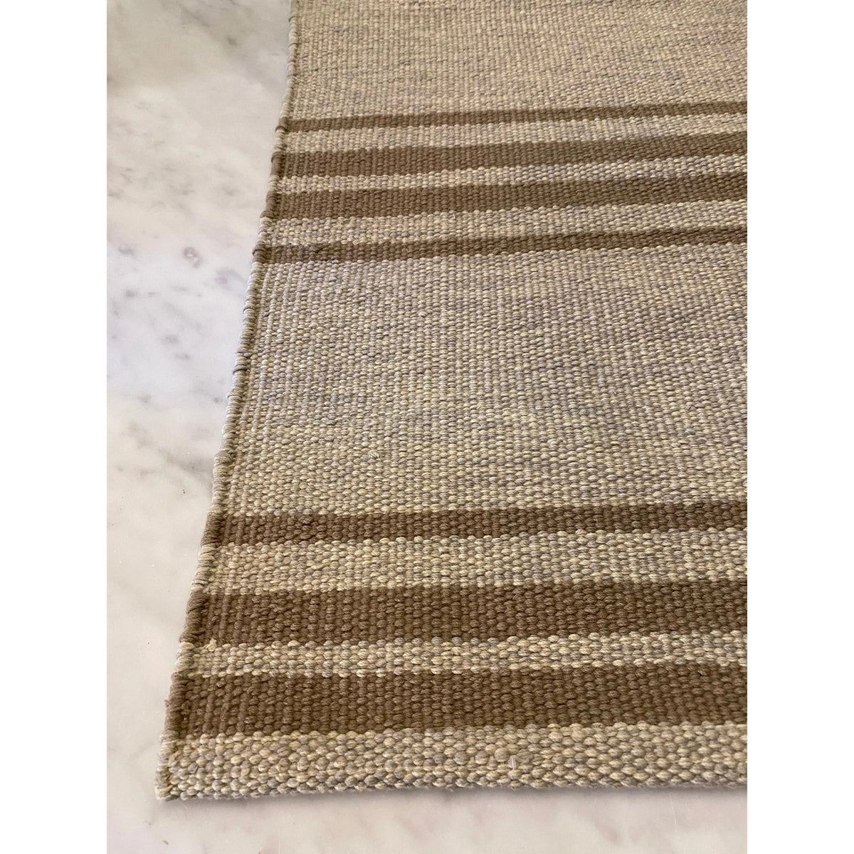 Mocha Stripe Cotton Flatweave cotton flatweave Organic Weave Shop 6x9 Strie Sand with Mocha Stripes 