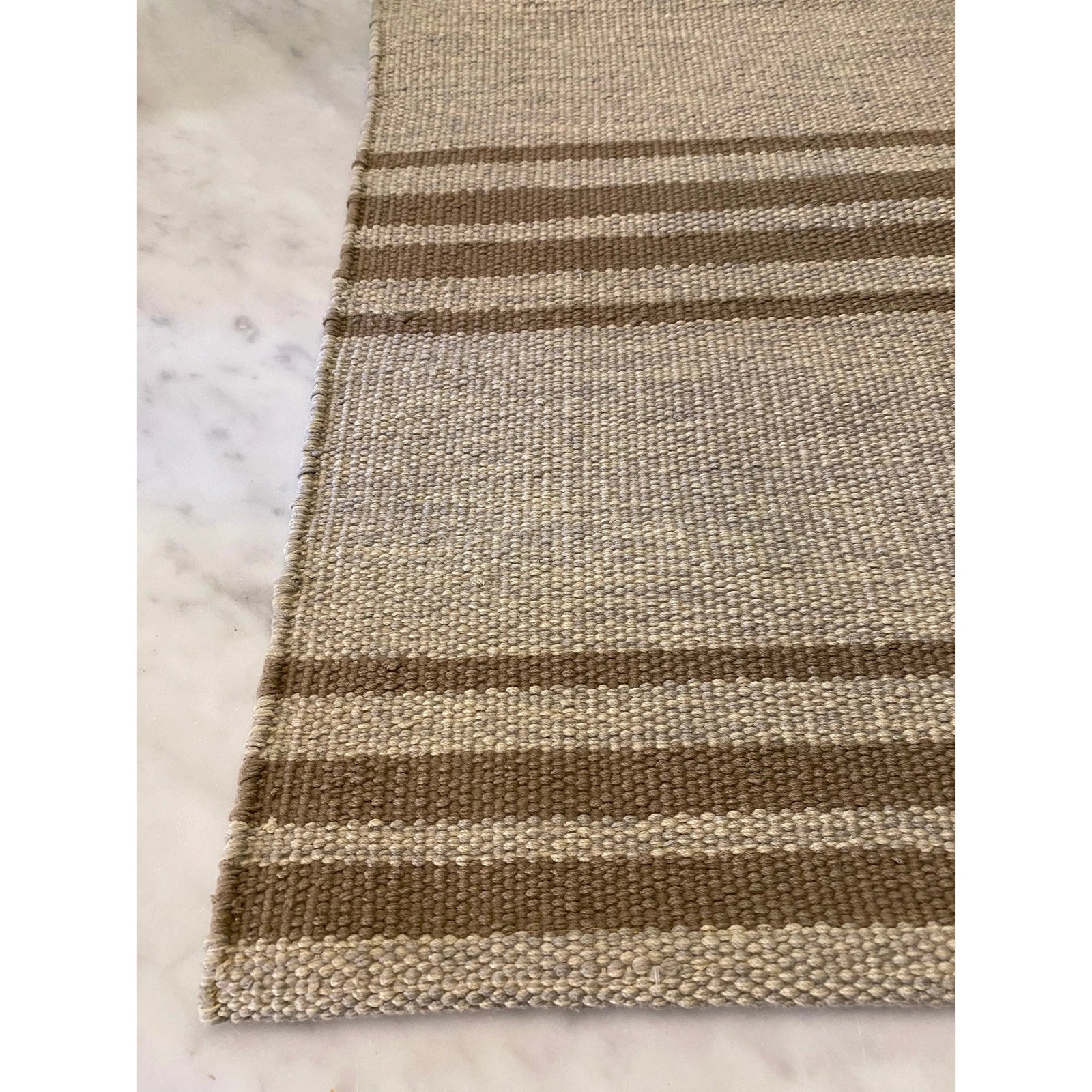 Mocha Stripe Cotton Flatweave cotton flatweave Organic Weave Shop 6x9 Strie Sand with Mocha Stripes 