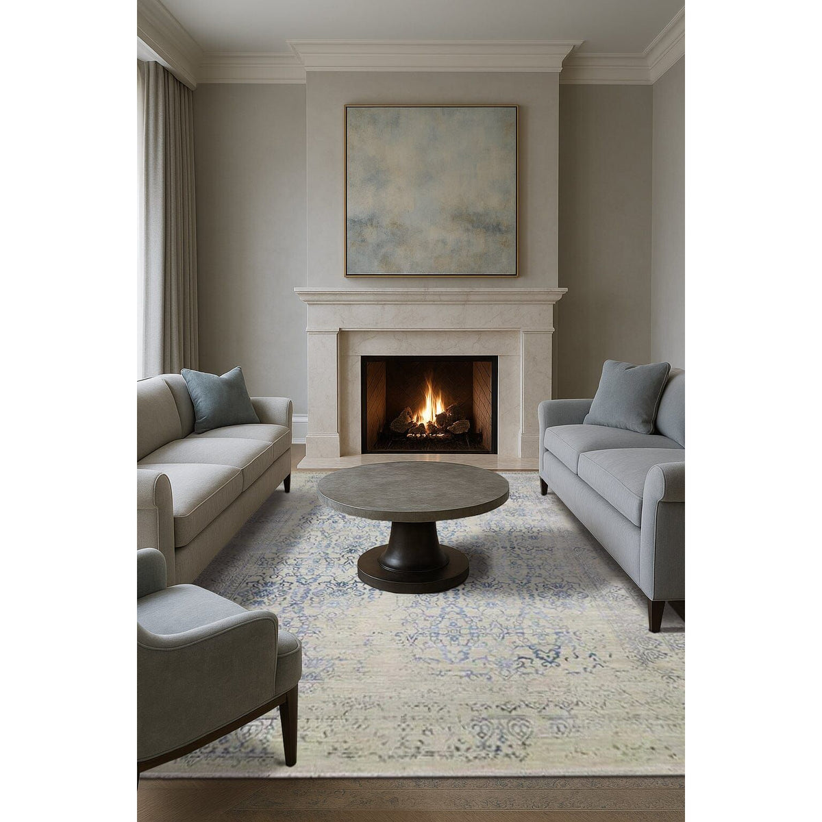 Vail Grey - Handknotted Persian Knot handknotted tibetan 60 knot Organic Weave Shop 