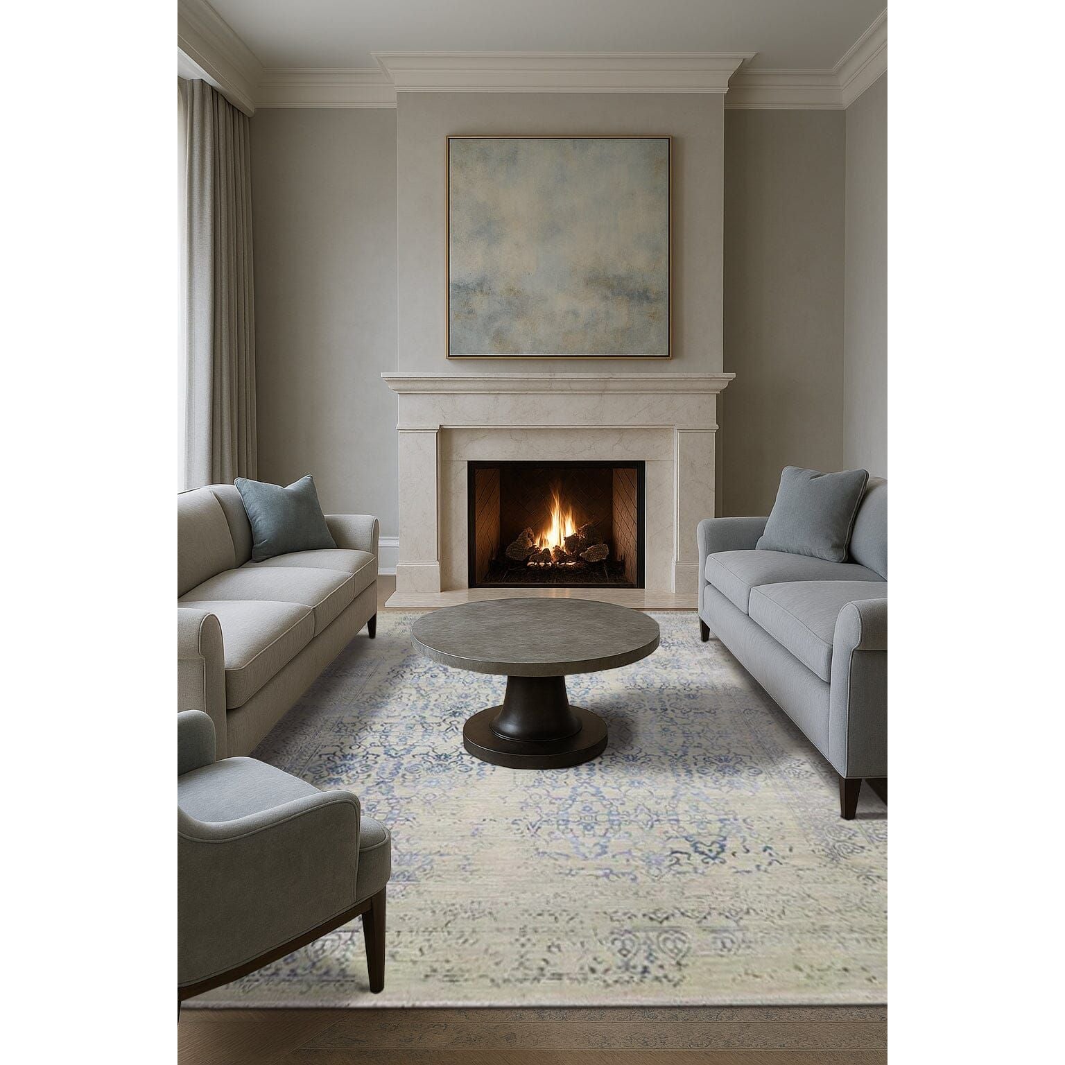 Vail Grey - Handknotted Persian Knot handknotted tibetan 60 knot Organic Weave Shop 