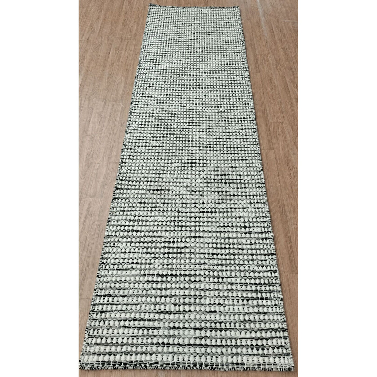 Whitney Black Wool Flatweave wool flatweave Organic Weave Shop 3'x10' Runner Ivory/Black 