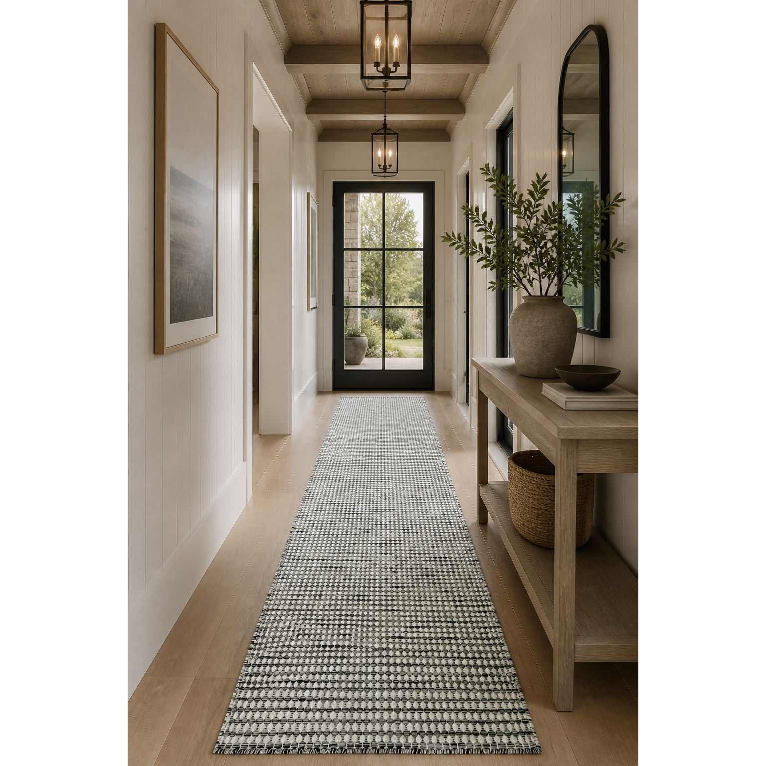 Whitney Black Wool Flatweave wool flatweave Organic Weave Shop 