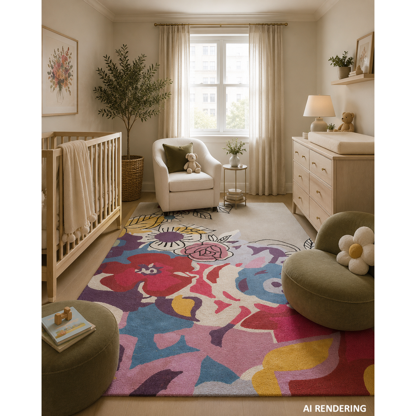 Blossom Wool handtufted wool Organic Weave Shop 