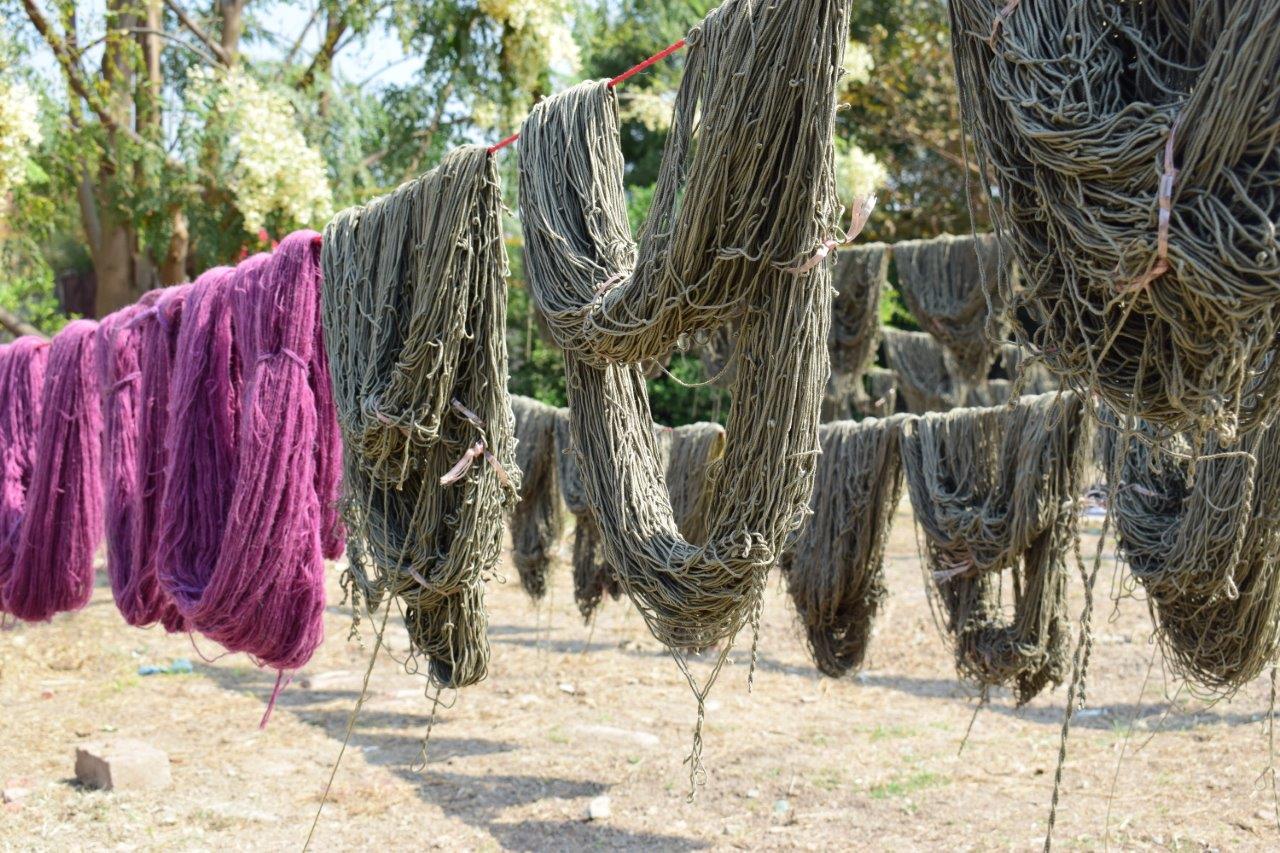 Yarn for Rugs Drying