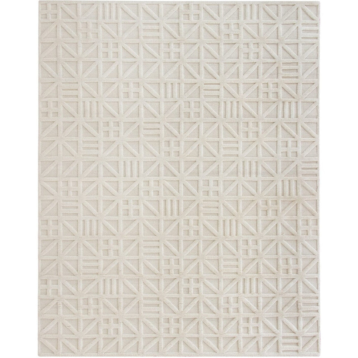 Nina Ivory Tibetan Handknotted SAMPLE handknotted tibetan 60 knot Organic Weave Shop 12&quot;x12&quot; 