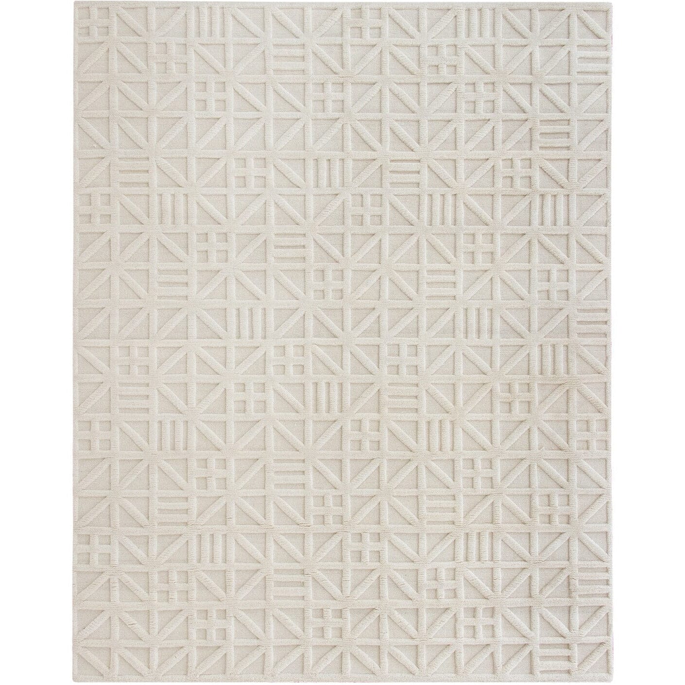 Nina Ivory Tibetan Handknotted SAMPLE handknotted tibetan 60 knot Organic Weave Shop 12"x12" 