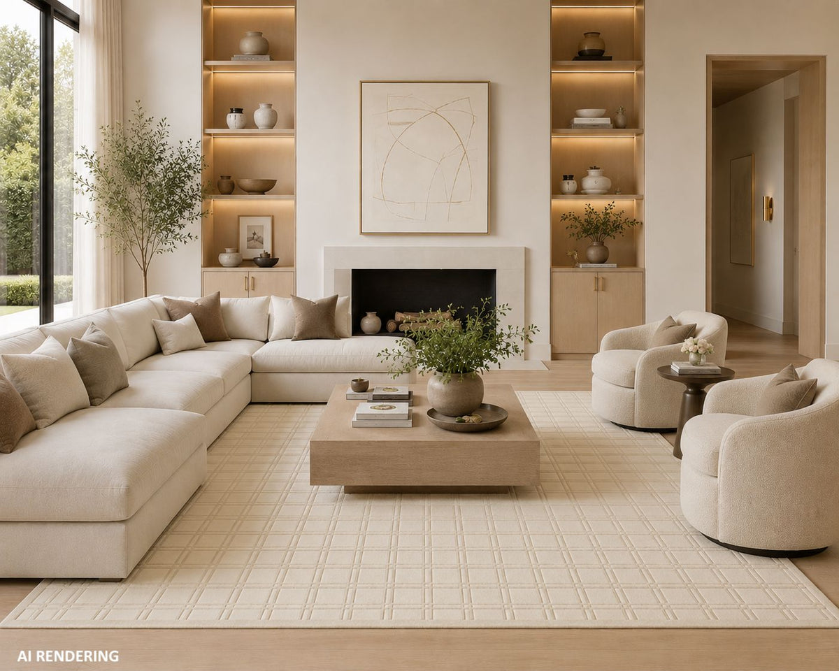 On The Grid Handknotted Wool - 2 Colors Rugs Organic Weave Shop 
