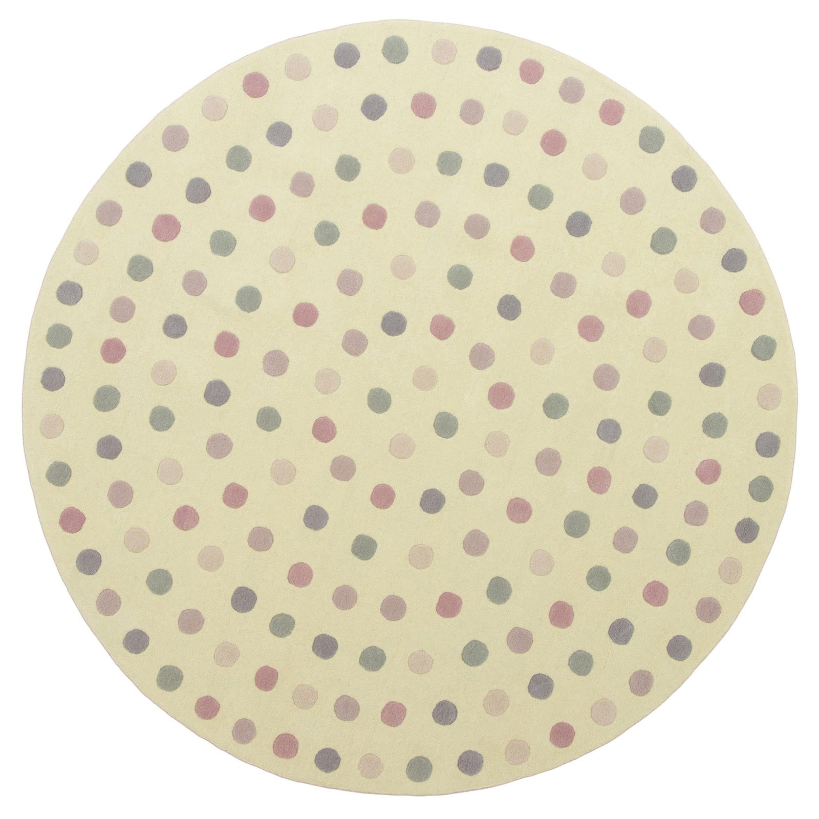 Polka Dot Pink Wool handtufted wool Organic Weave Shop 6' Round/Circle 