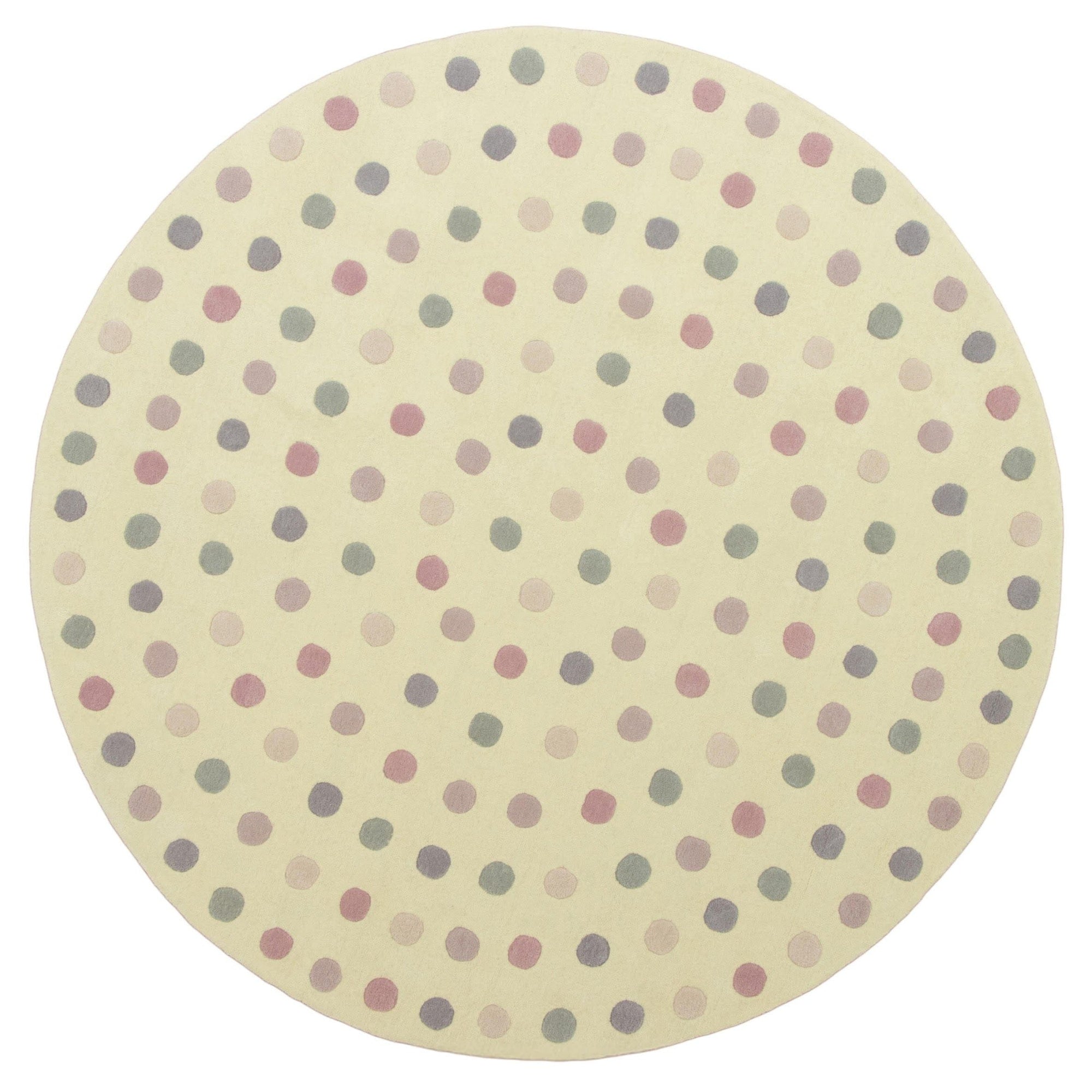 Polka Dot Pink Wool handtufted wool Organic Weave Shop 6' Round/Circle 