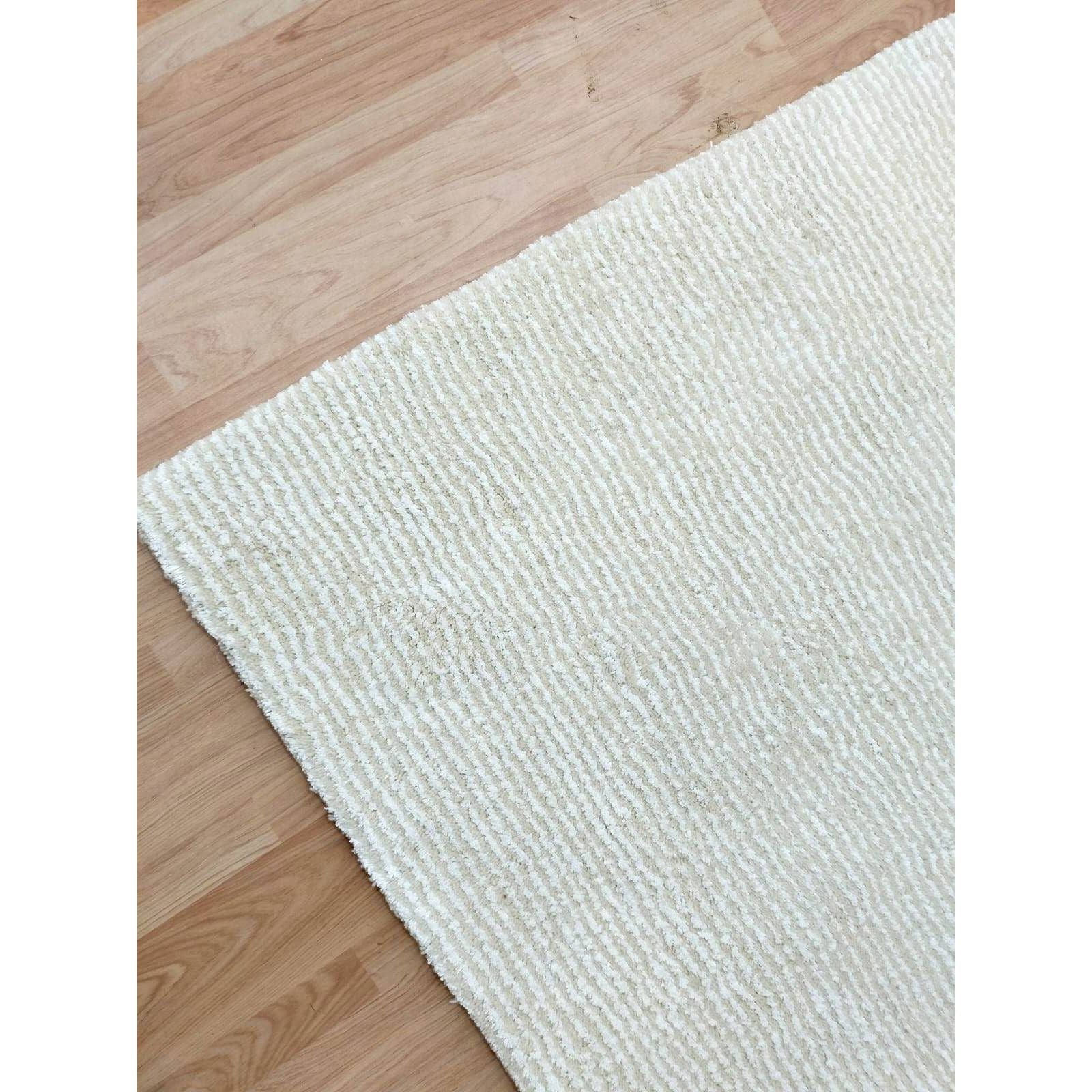 Seersucker Wool + Cotton Shag Cream 4x6 Rugs Organic Weave Shop 