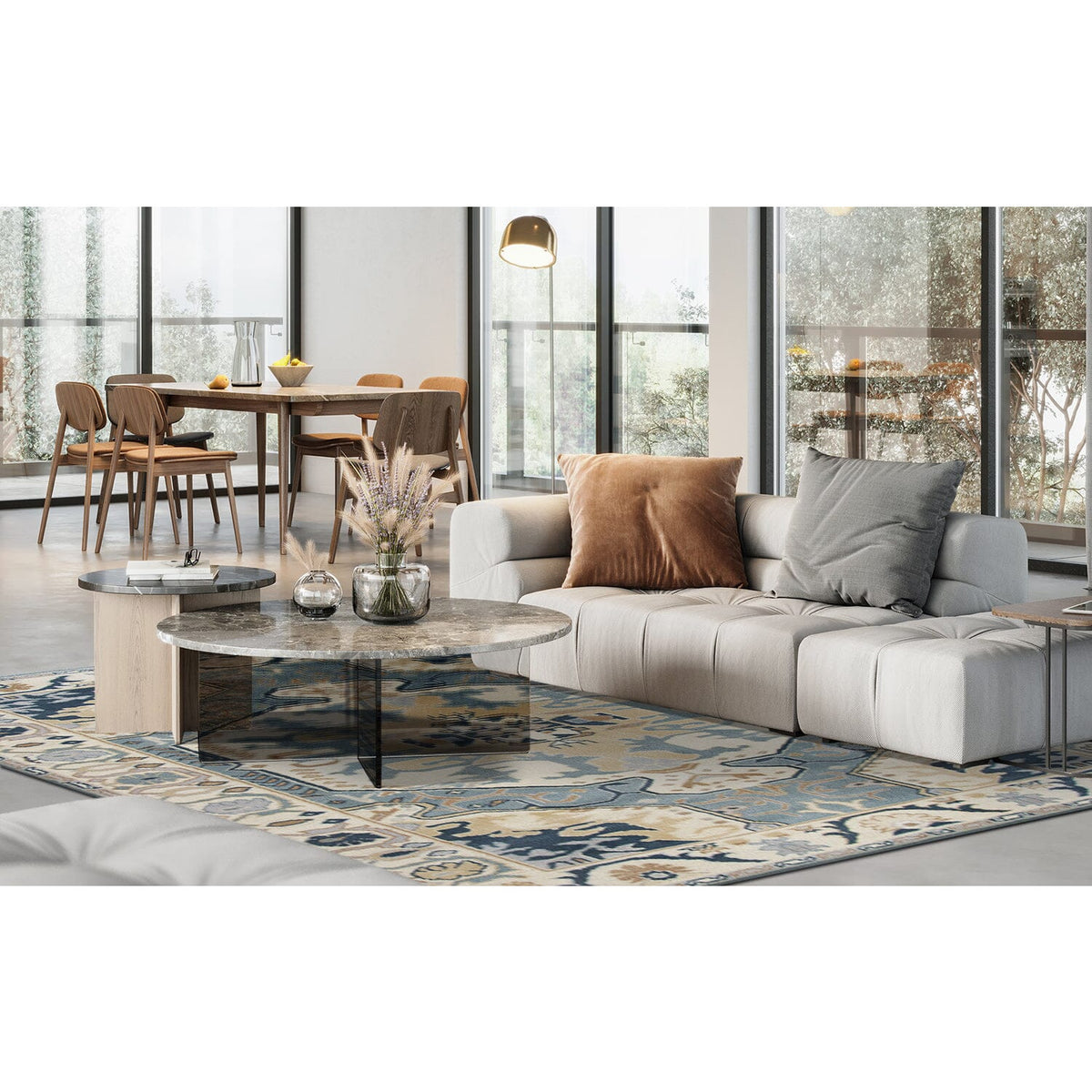 Ballard Blue Handknotted handknotted tibetan 60 knot Organic Weave Shop 