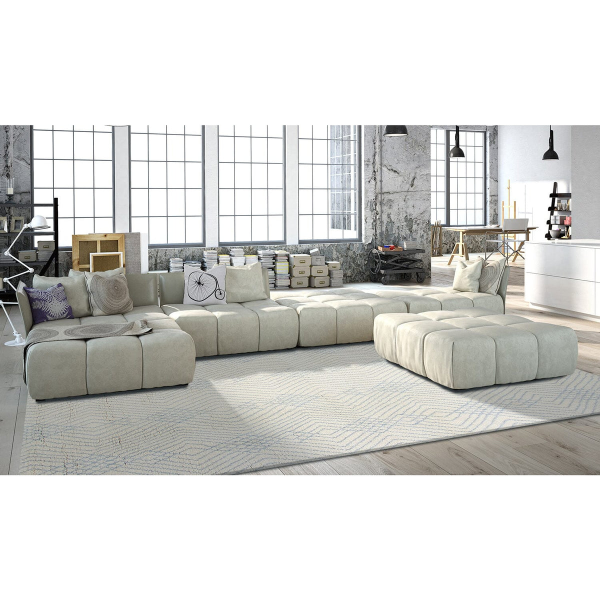 Pavillion Blue Handknotted handknotted tibetan 60 knot Organic Weave Shop 