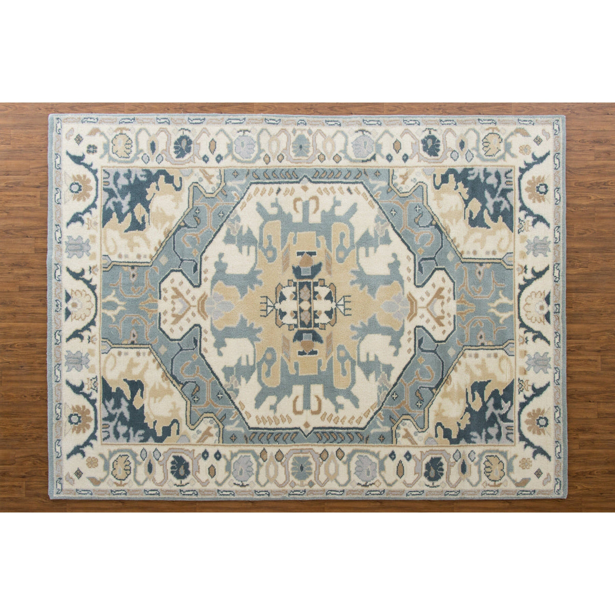 Ballard Blue Wool Handknotted SAMPLE Rugs Organic Weave Shop 