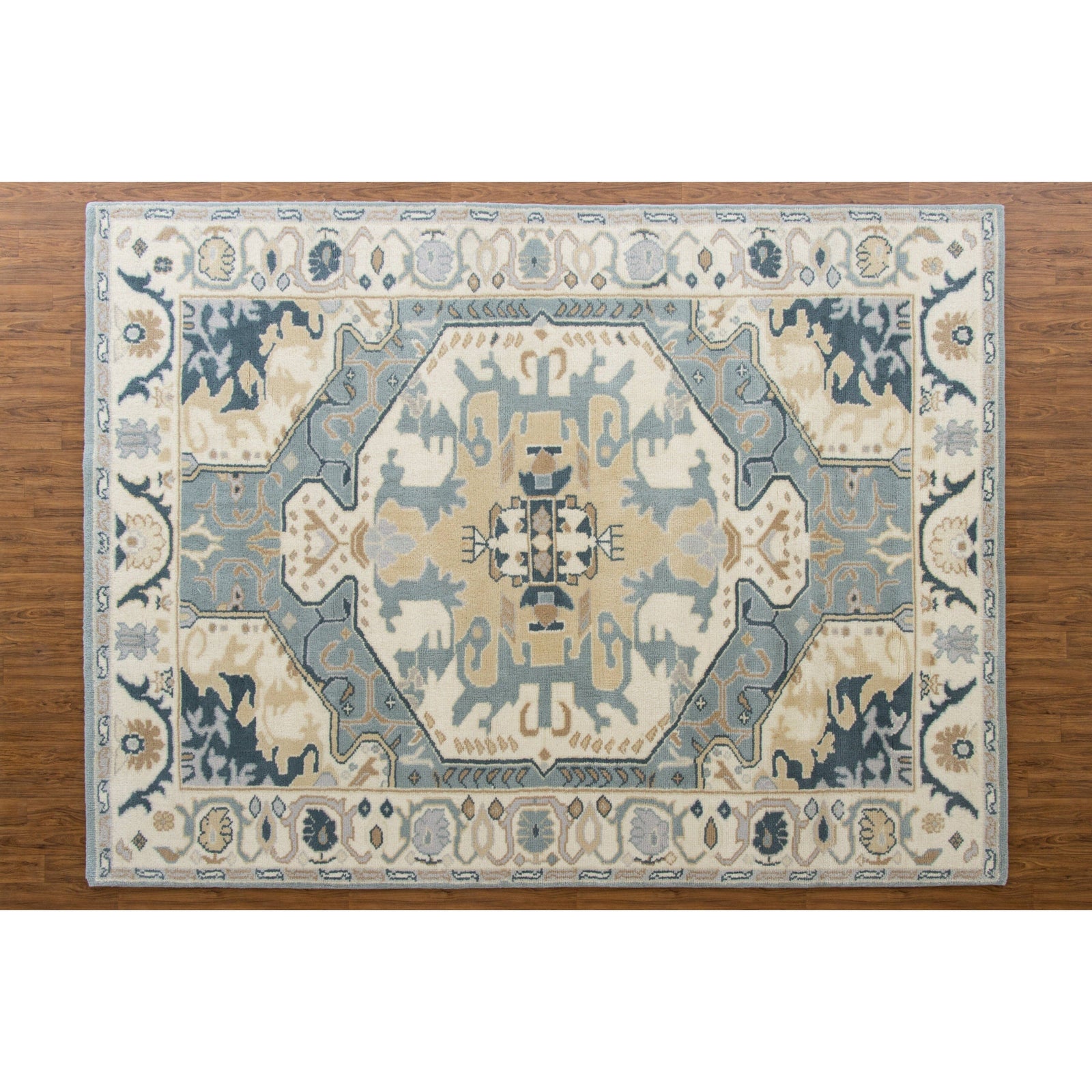 Ballard Blue Wool Handknotted SAMPLE Rugs Organic Weave Shop 