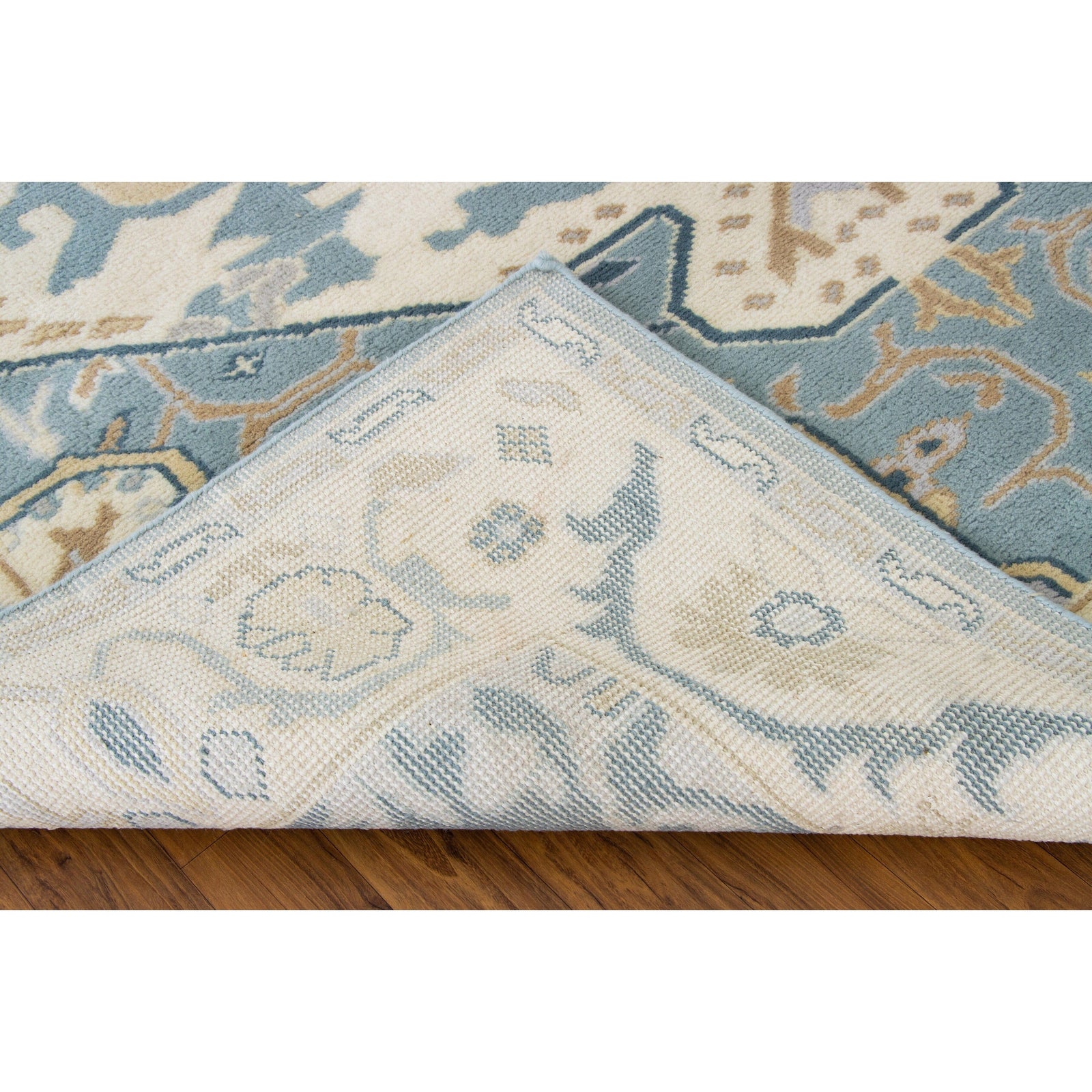 Ballard Blue Wool Handknotted SAMPLE Rugs Organic Weave Shop 