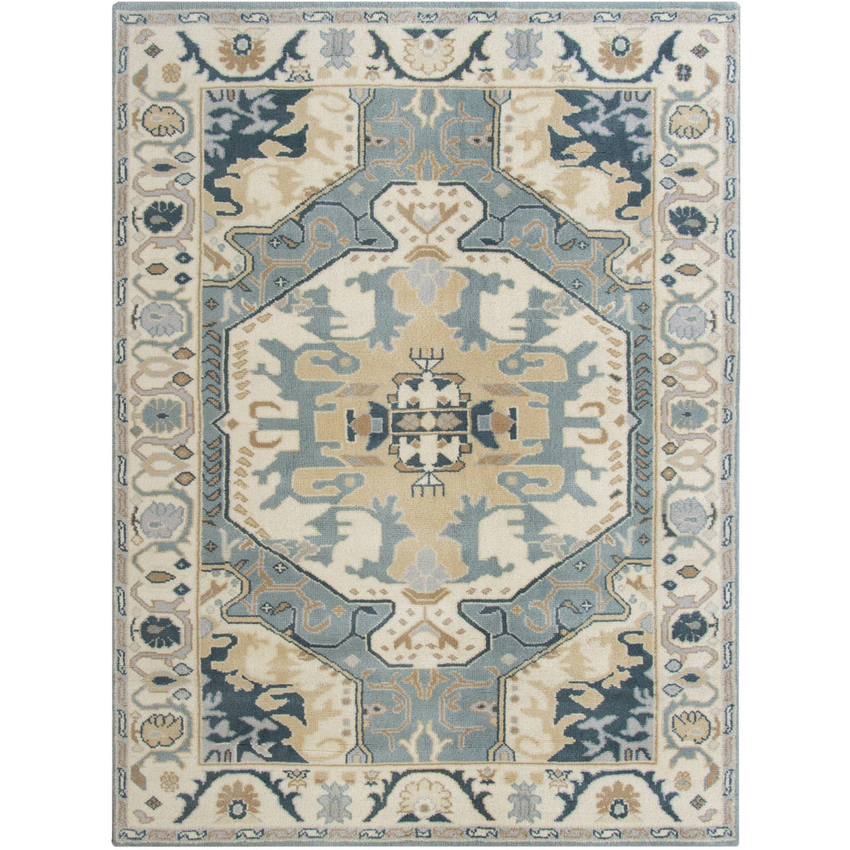 Ballard Blue Wool Handknotted SAMPLE Rugs Organic Weave Shop 