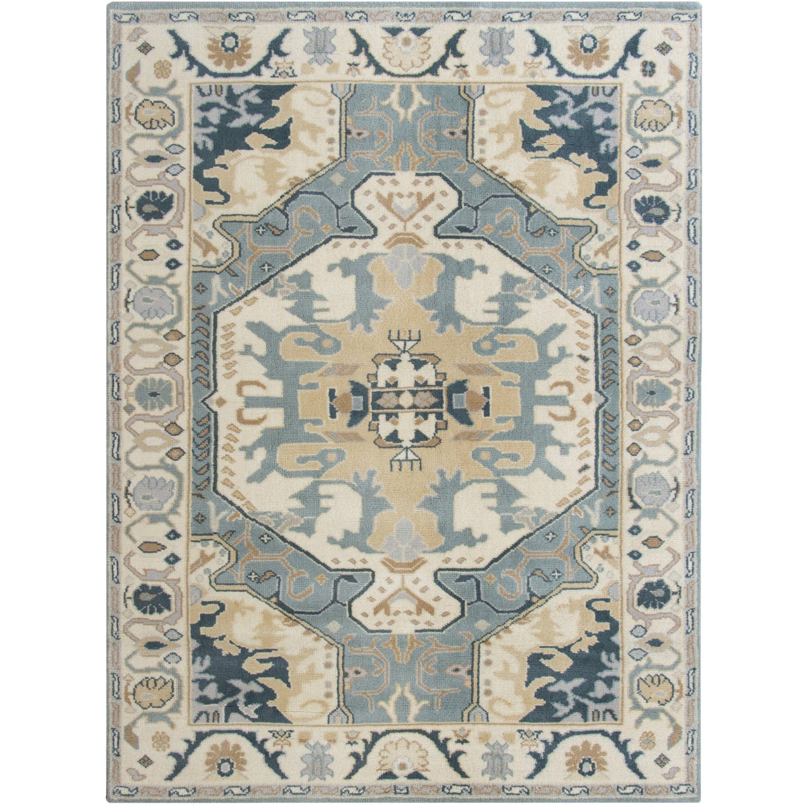 Ballard Blue Wool Handknotted SAMPLE Rugs Organic Weave Shop 