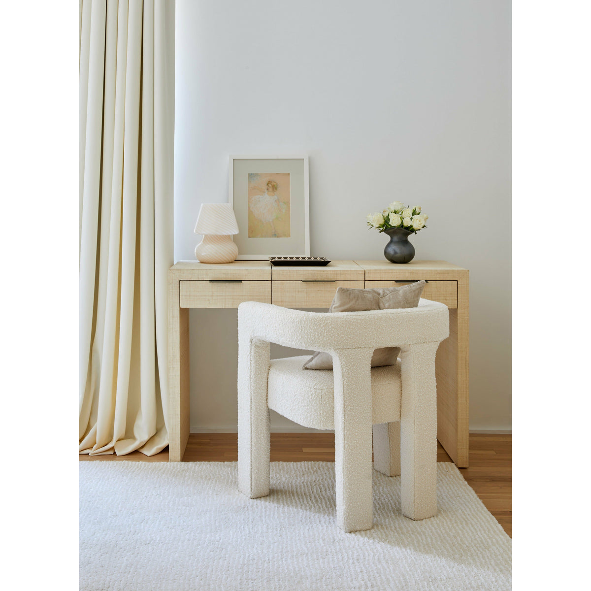 Seersucker Shag Handknotted Ivory handknotted tibetan 60 knot Organic Weave Shop 