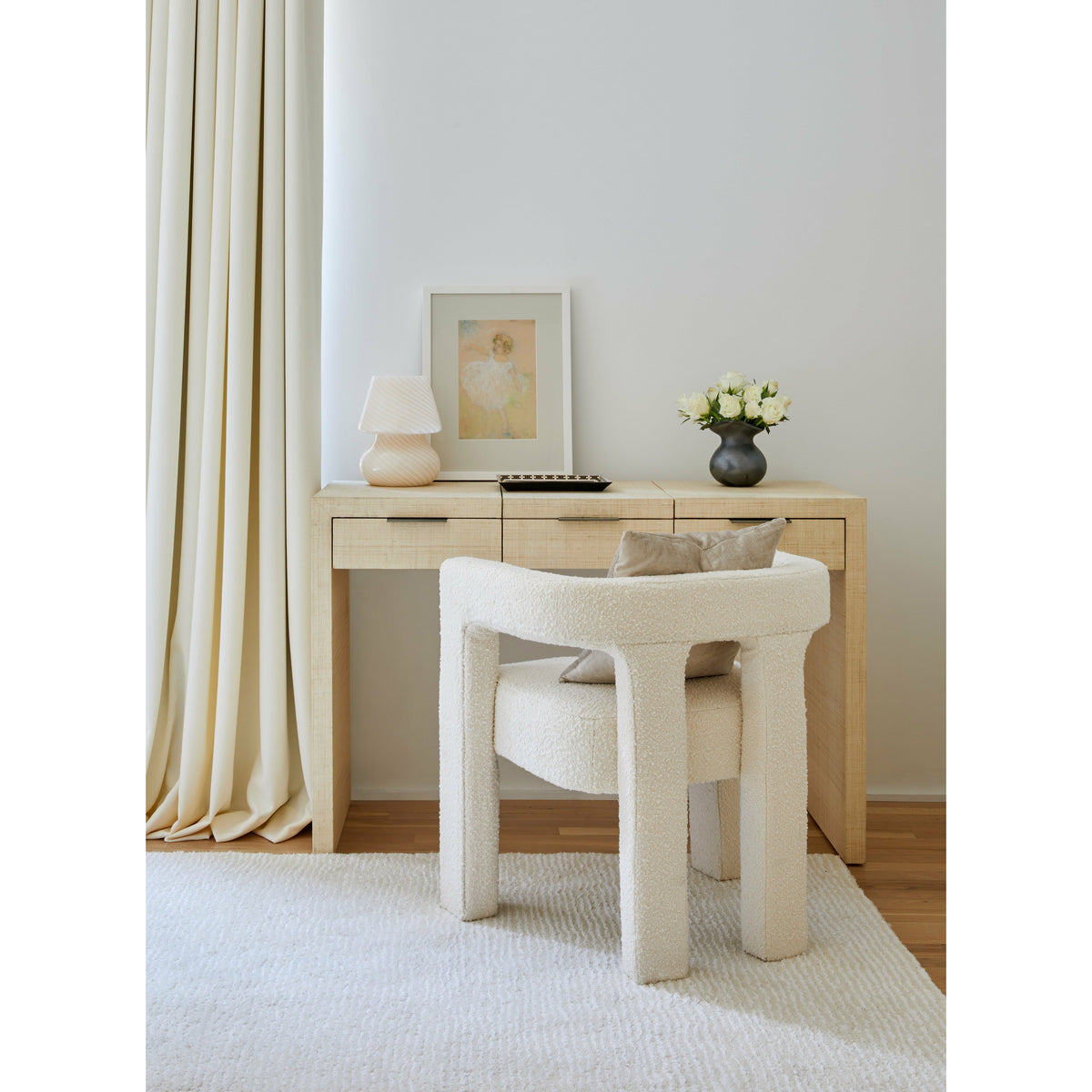 Seersucker Shag Handknotted Ivory handknotted tibetan 60 knot Organic Weave Shop 