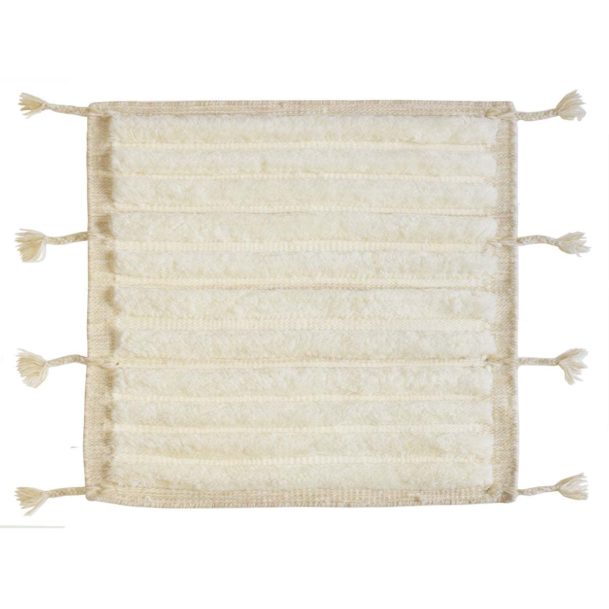 Taylor Wool Handknotted with Shag Pile handknotted tibetan 60 knot Organic Weave Shop 6x9 Ivory 