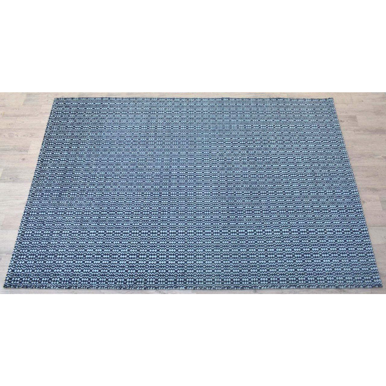 Marbella Wool Flatweave Navy Blue wool flatweave Organic Weave Shop 6x9 Navy/White 