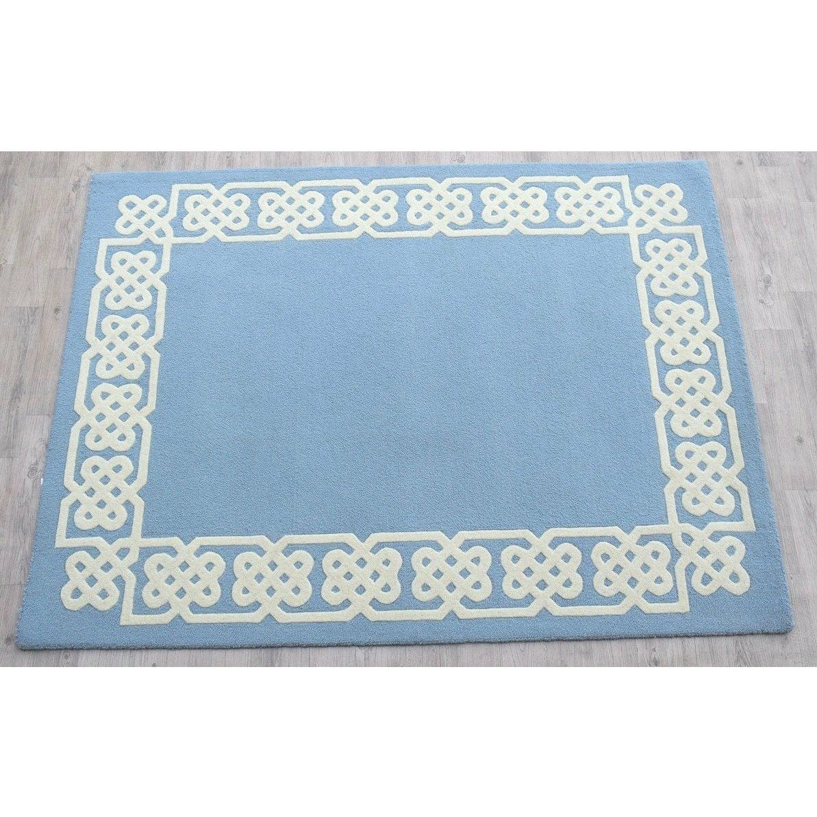Worth Avenue Wool Rug Blue handtufted wool Organic Weave Shop 