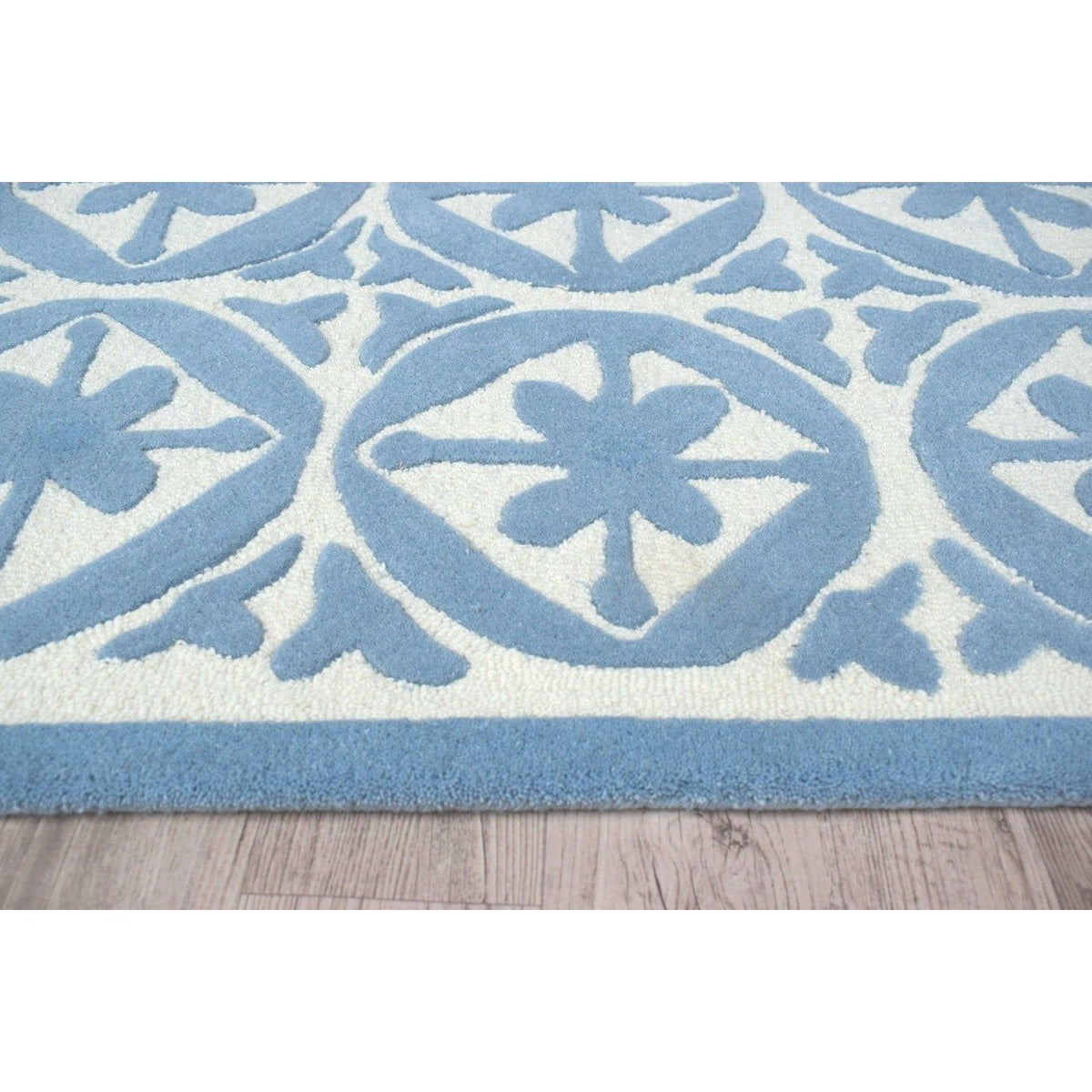 Capri Wool Rug Blue handtufted wool Organic Weave Shop 