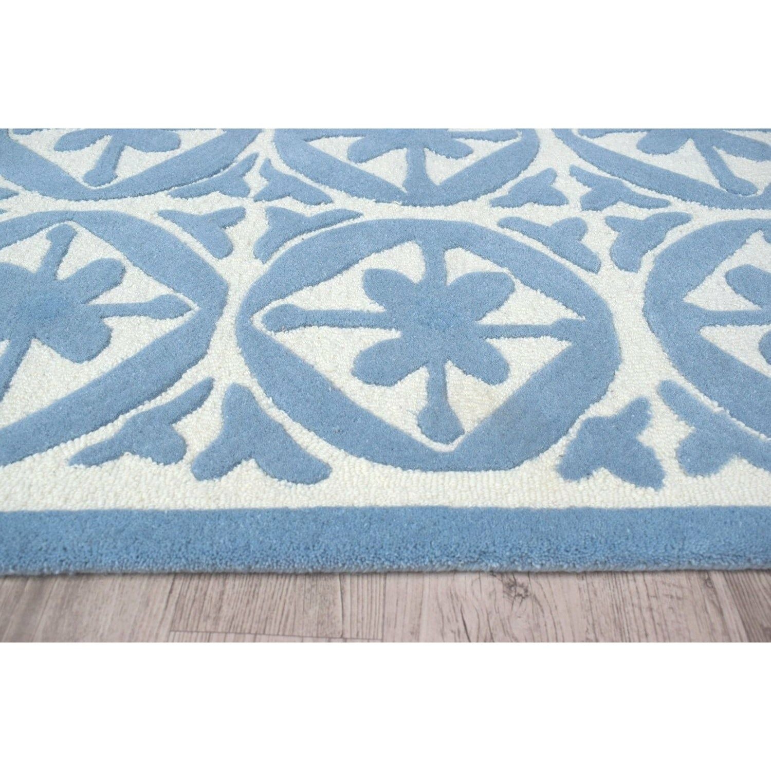 Capri Wool Rug Blue handtufted wool Organic Weave Shop 